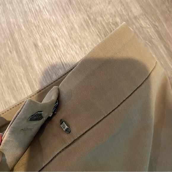 Escada Beige Cotton Flat Front Straight Trouser 6 - Picture 3 of 10